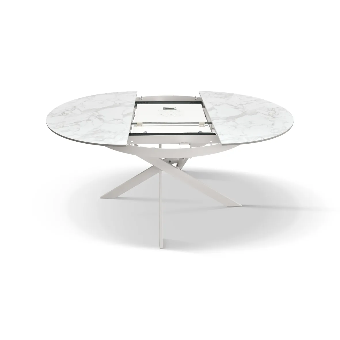 Epocantica Girasole Tavolo Rotondo Allungabile Ceramica Bianco