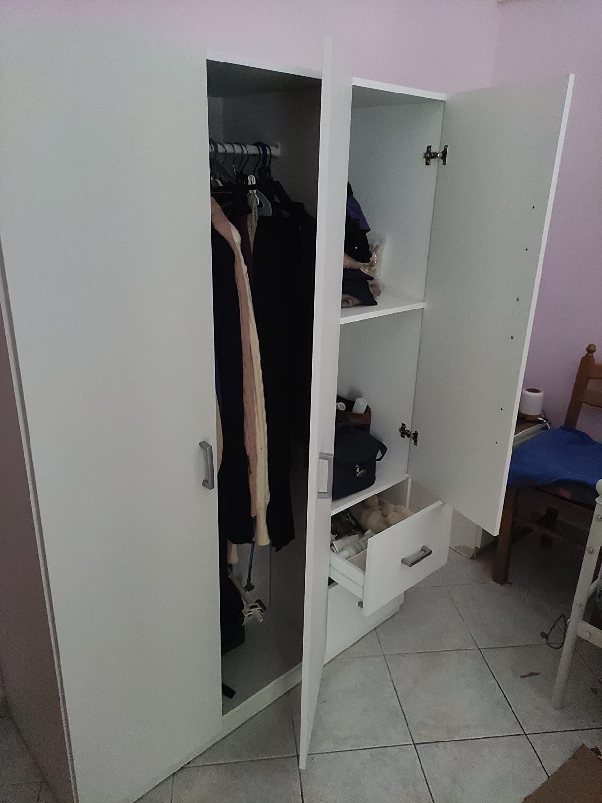 COMPOSAD Facile armadio 3 ante 2 cassetti bianco 184 cm