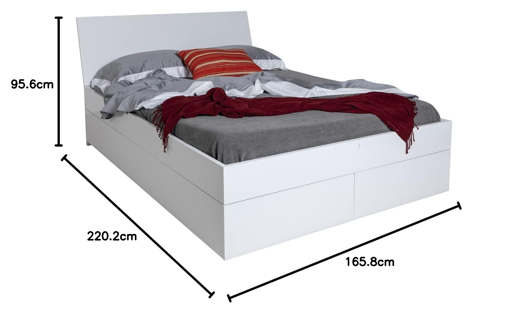 Composad Storage Letto Matrimoniale 4 Cassetti Bianco 160x200