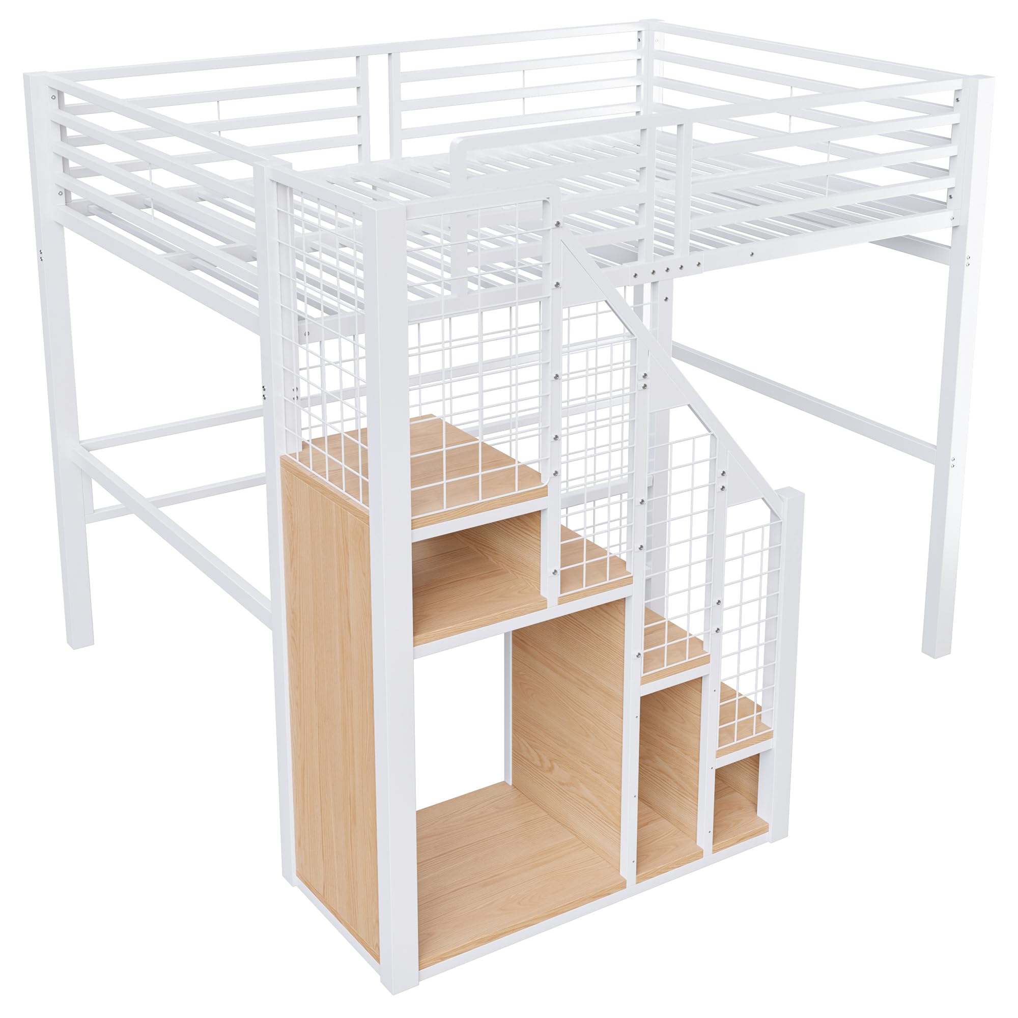 Dolamaní Letto a Soppalco 140x200 Bianco in Metallo