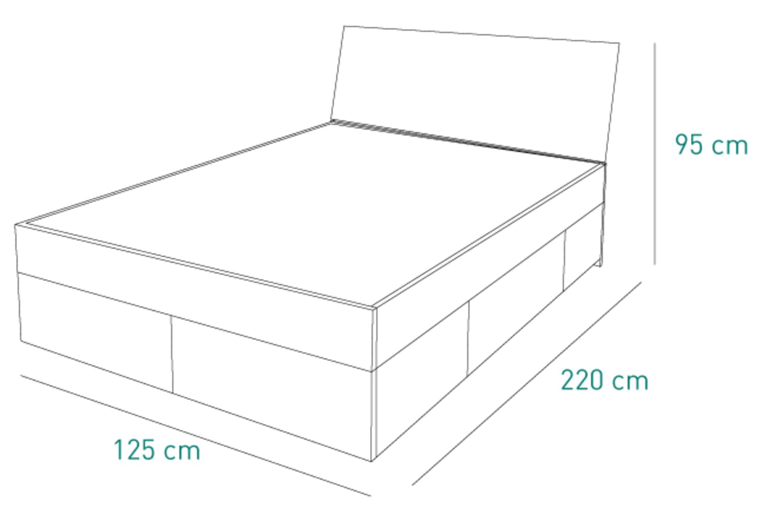 Composad Globo letto una piazza e mezza con 4 cassetti bianco