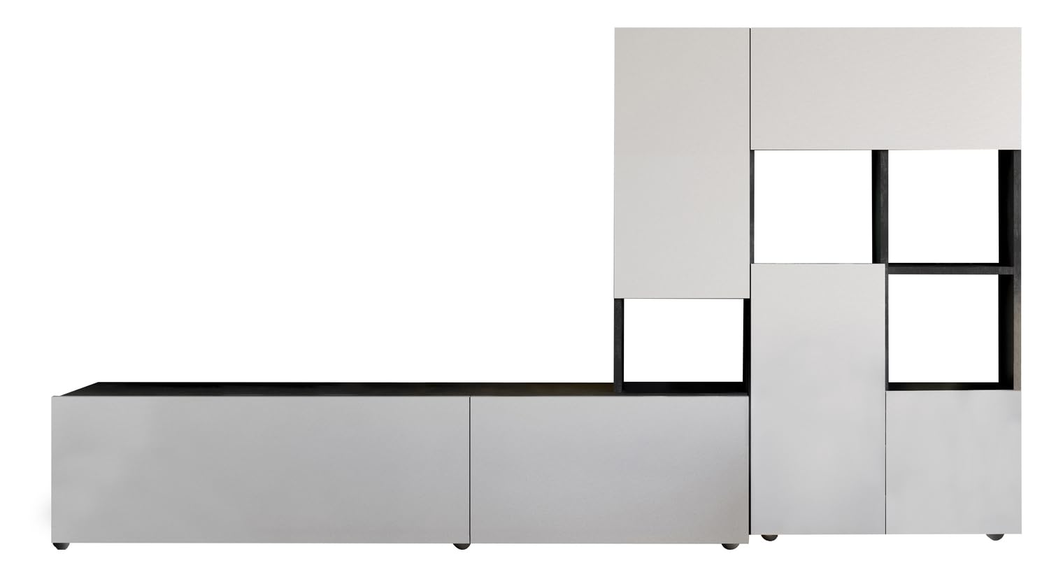 Composad Parnaso soggiorno completo parete bianco grigio
