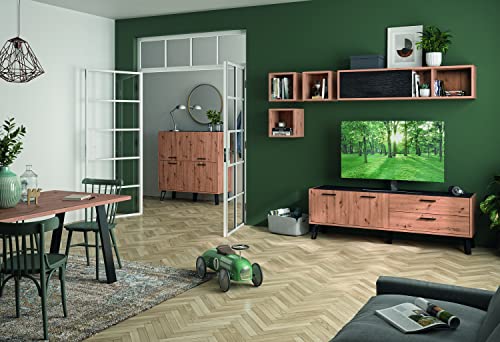 Composad Vitruvia madia 4 ante rovere miele nero 122 cm