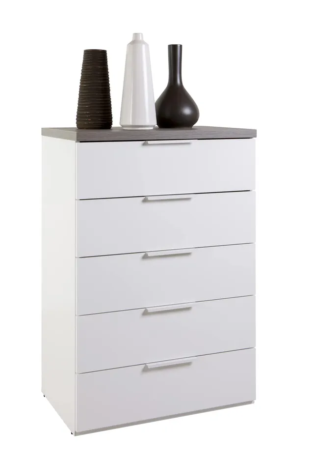 Composad Mundi Cassettiera 5 Cassetti Rovere Ravello Bianco