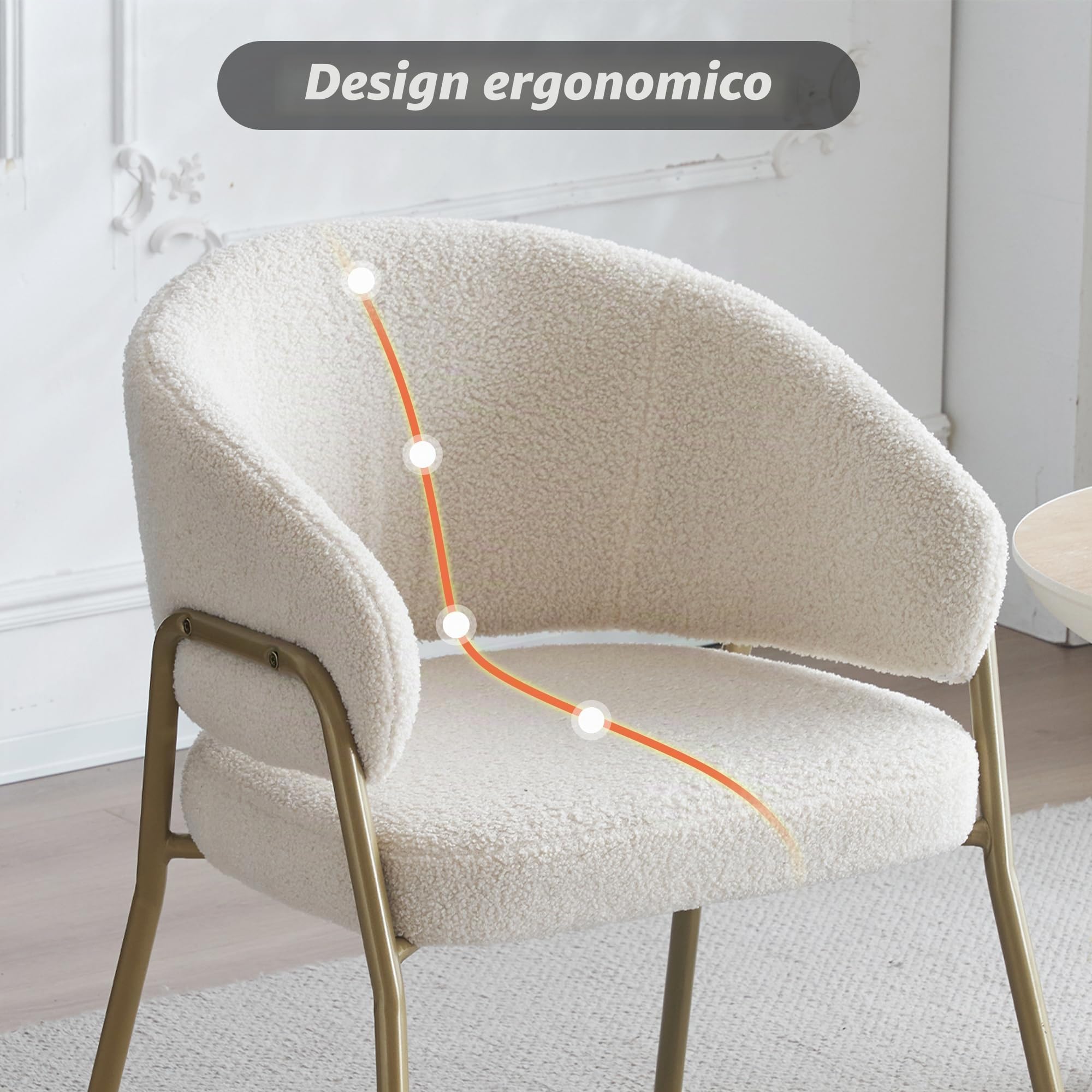 Dolamaní poltrone velluto beige set 4 gambe oro