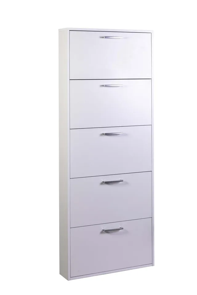 COMPOSAD Facile scarpiera 5 ribalte bianca 15 paia slim