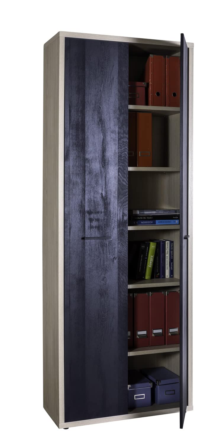 Composad Davinci 2 ante armadio alto rovere nero 81,6 cm