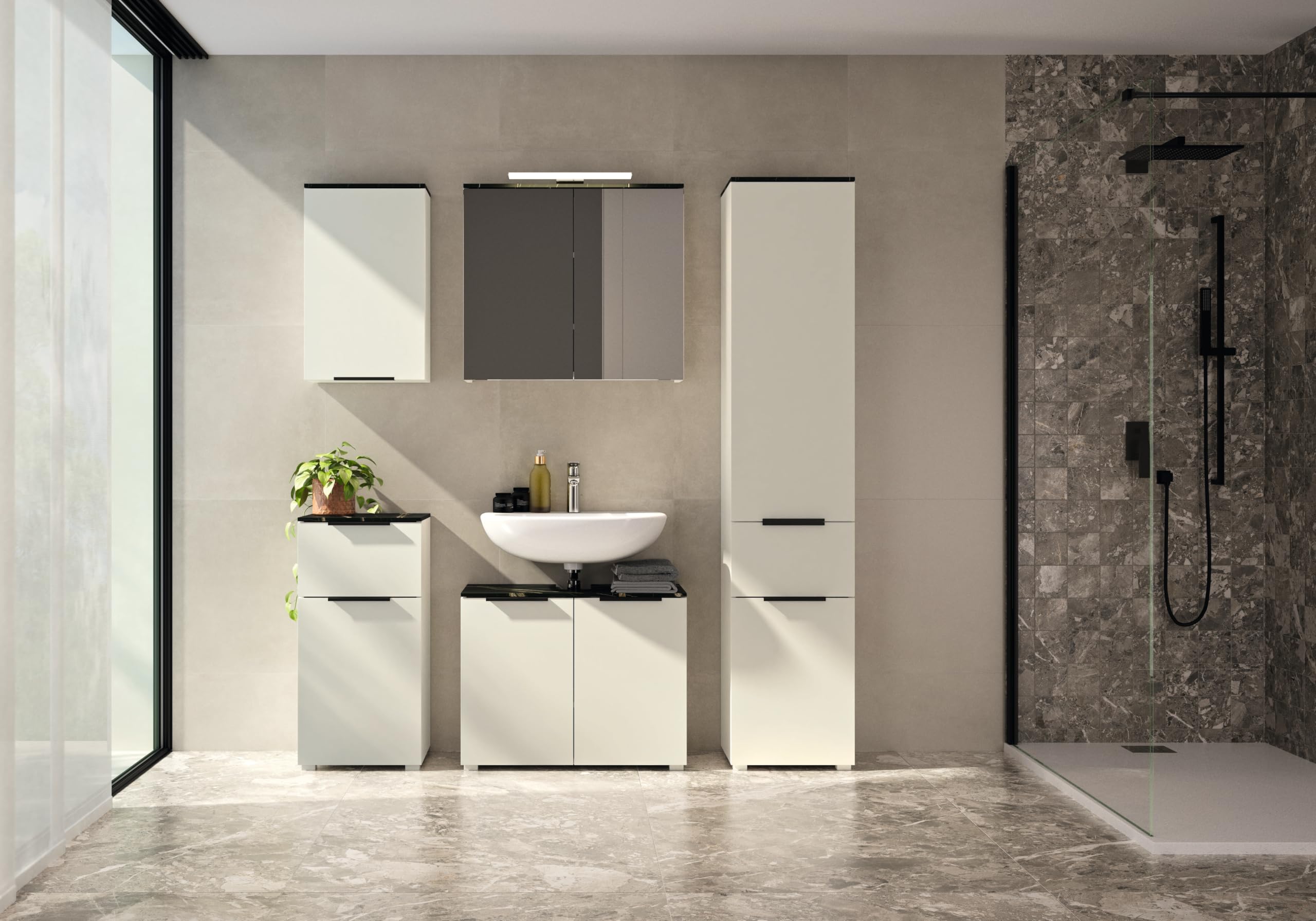 Composad Promessa Specchiera Bagno LED 2 Ante Specchio