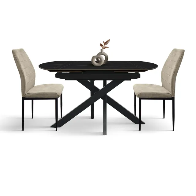 Epocantica Tavolo Ovale Allungabile Ceramica 140-200 Nero