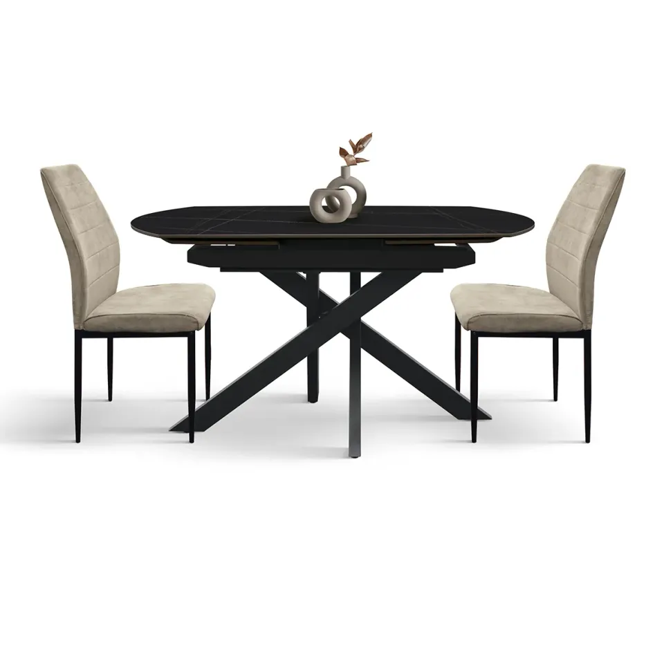 Epocantica Tavolo Ovale Allungabile Ceramica 140-200 Nero