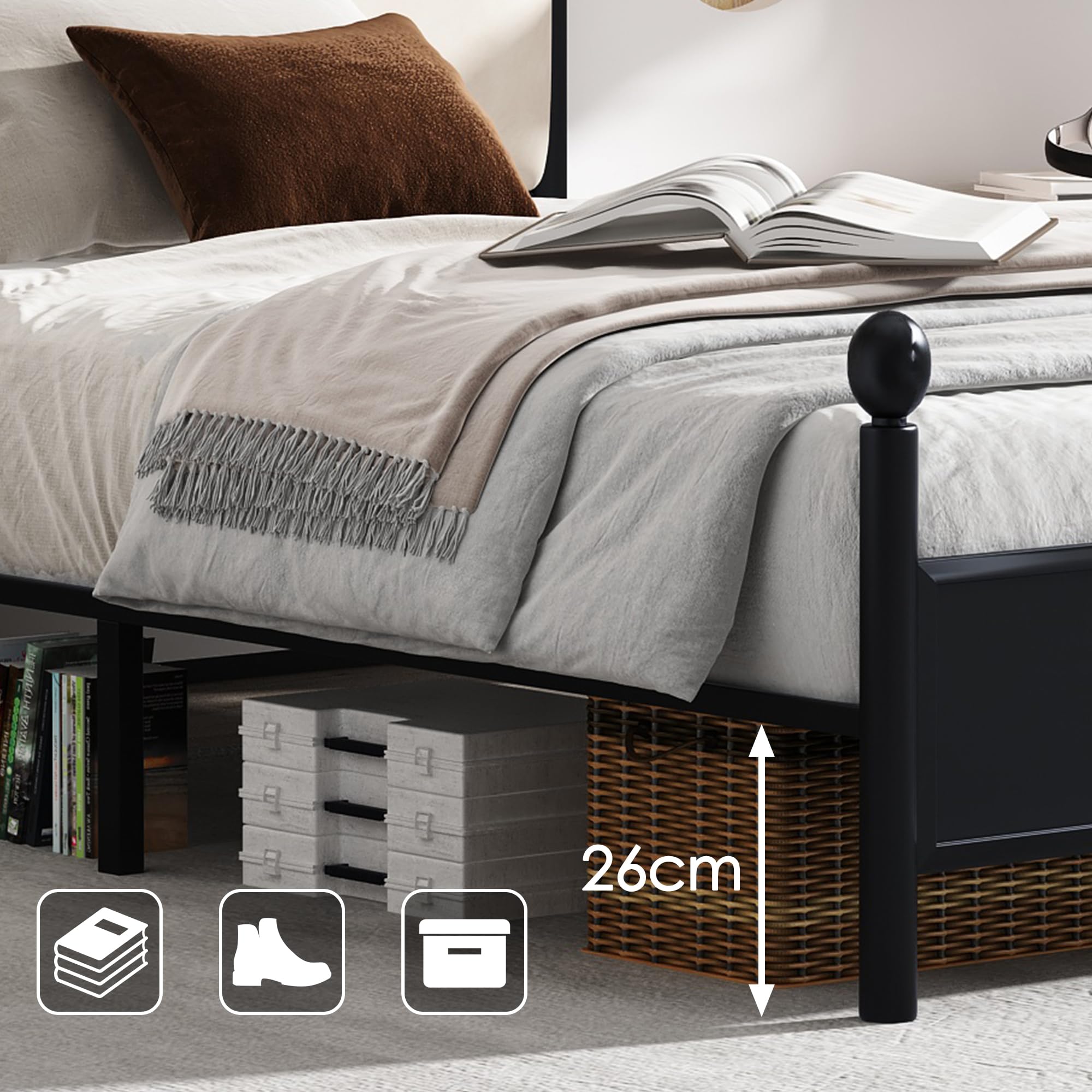 Dolamaní Letto in metallo 140x200 con rete a doghe