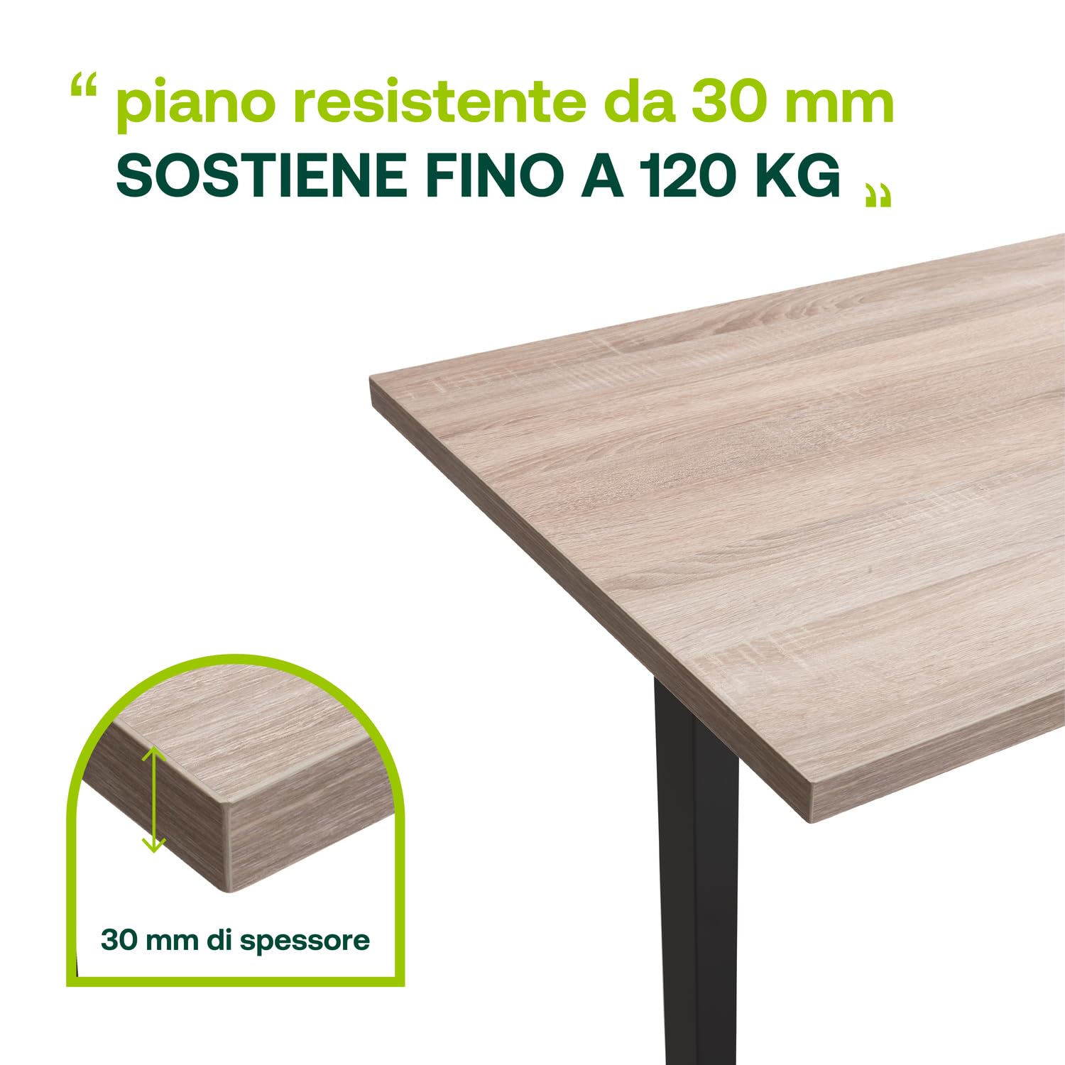 Composad Energia scrivania regolabile 150x69 rovere sonoma nero elettrica