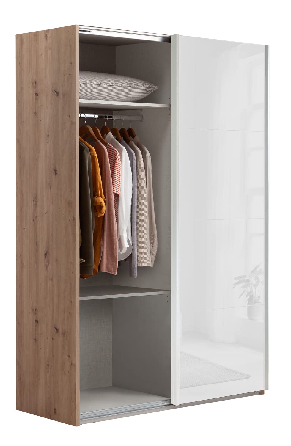 Composad Systema Armadio 2 Ante Scorrevoli 150 Rovere Miele Bianco