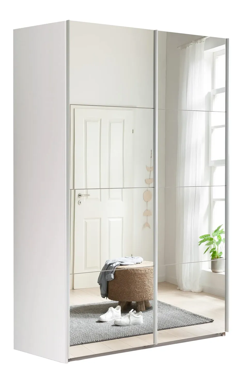 Composad Systema Armadio Scorrevoli 150 cm Bianco con Specchio