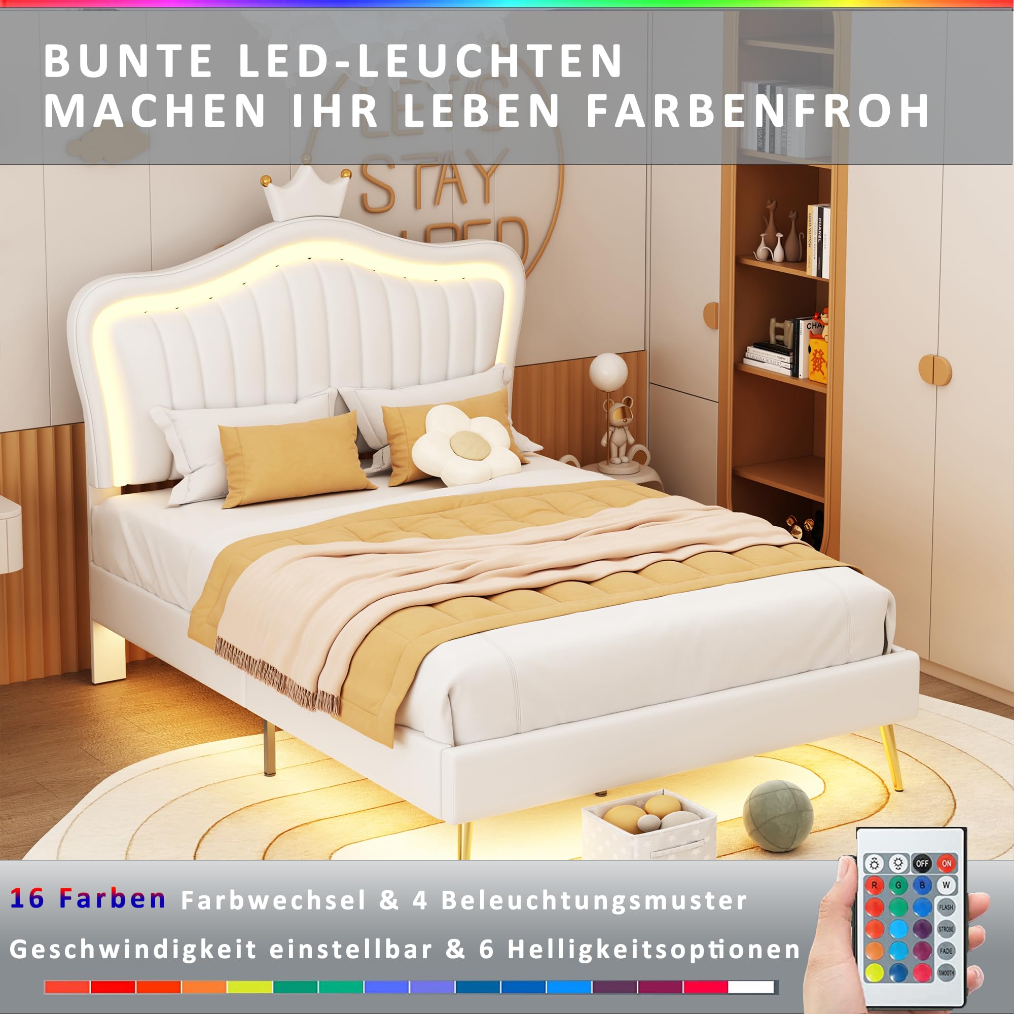 Dolamaní Lettino bambini 90x200 bianco corona conchiglia ecopelle