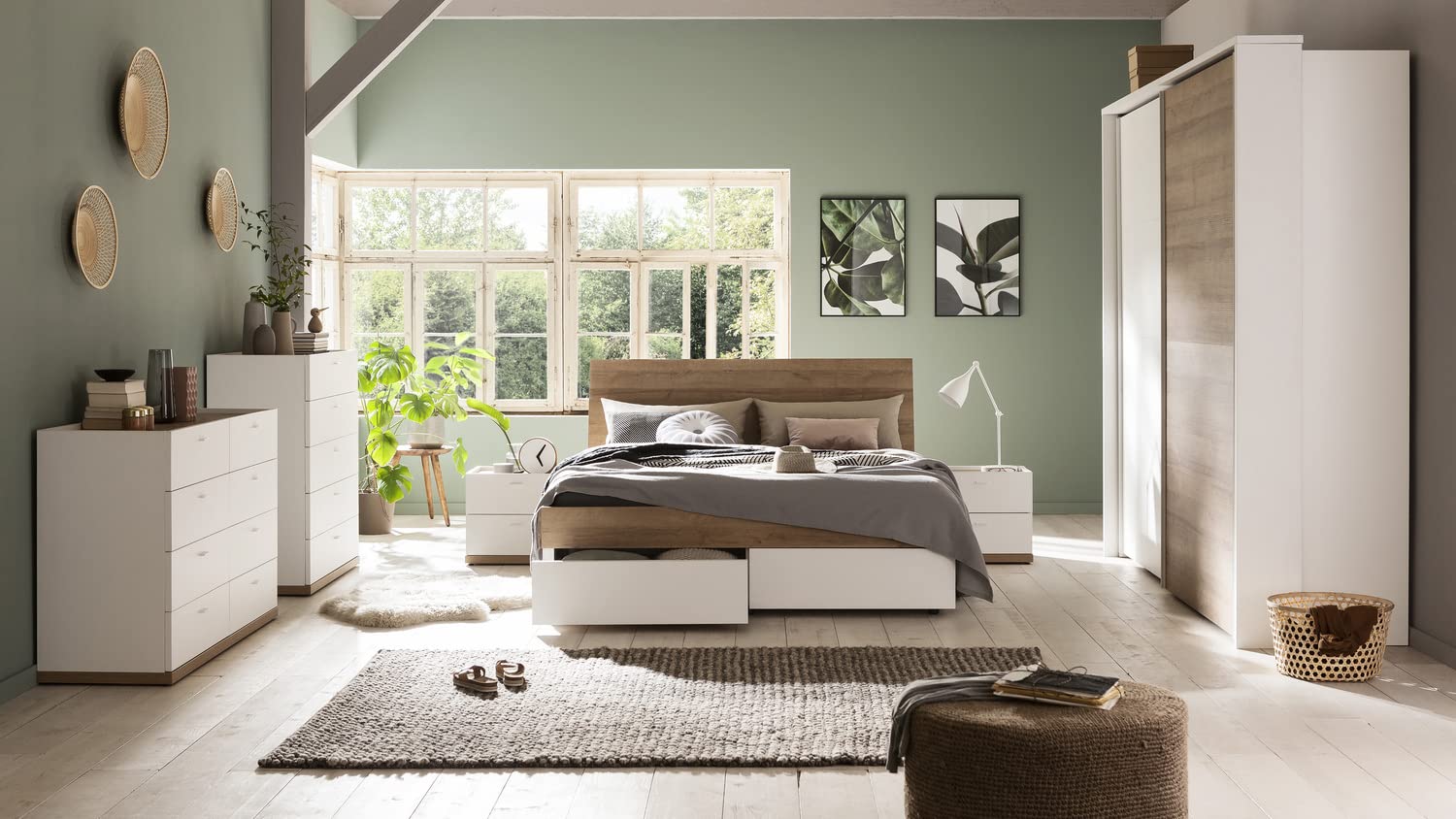 Composad Passacor camera da letto 6 mobili rovere e bianco