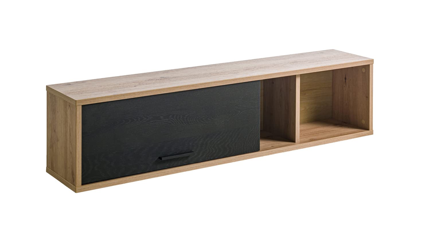 Composad Vitruvia Pensile 150 cm Rovere Miele e Nero 1 Ribalta