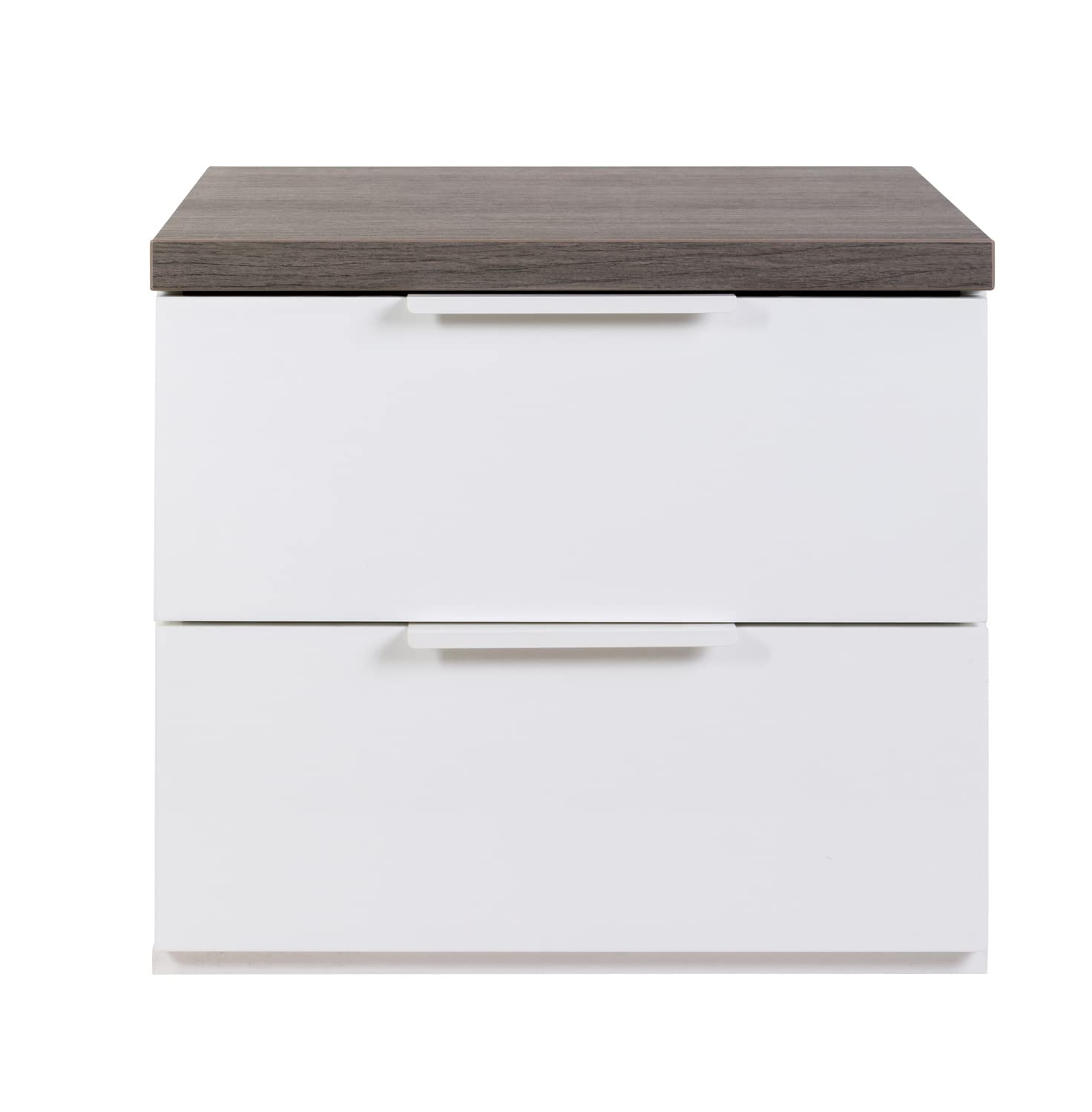 Composad Mundi Bedroom comodino 2 cassetti rovere bianco