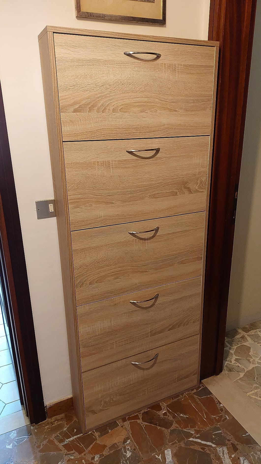 Composad Facile Scarpiera 5 Ribalte Rovere Sonoma Slim 65x164 cm