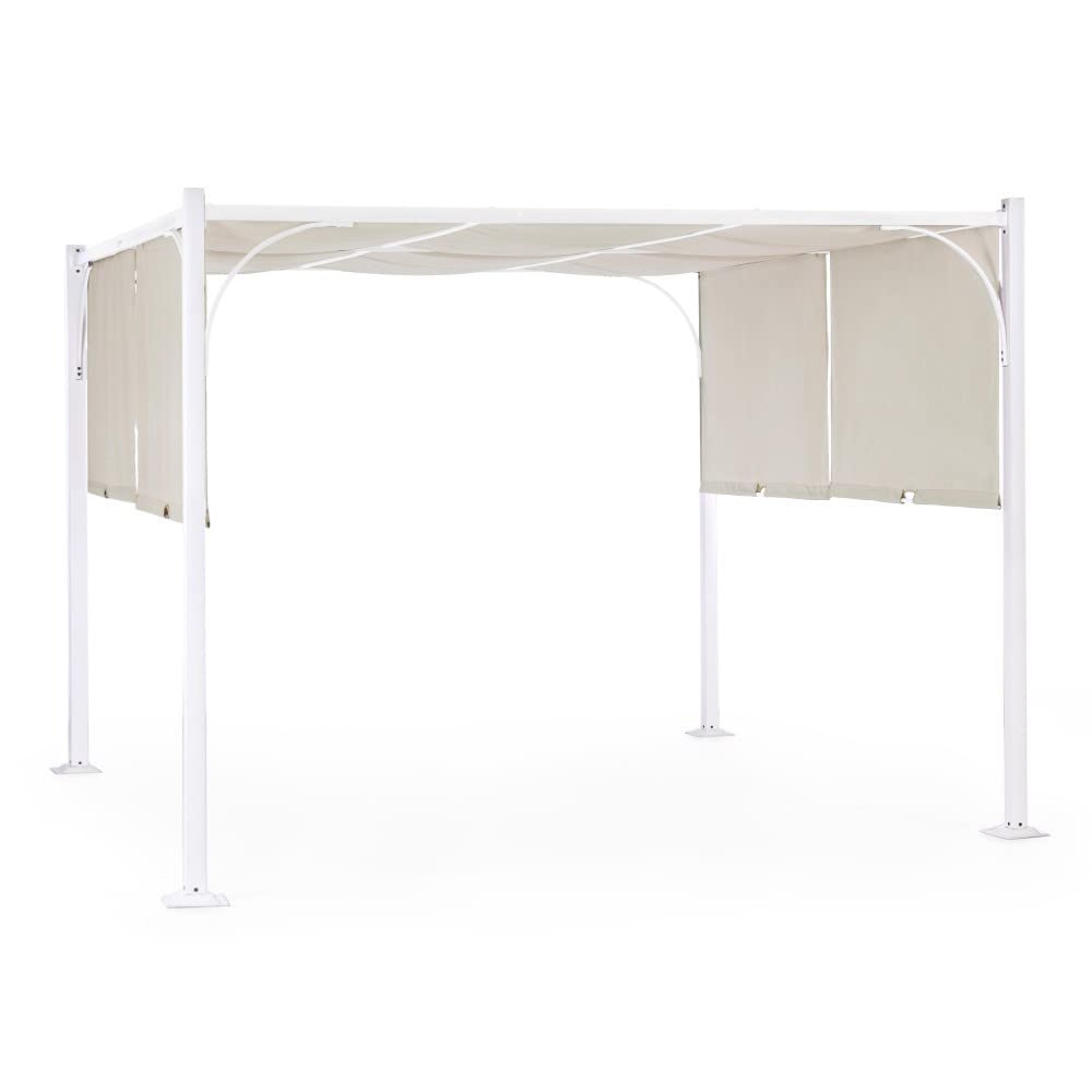Iperbriko Slide gazebo 3x3 m bianco tortora autoportante