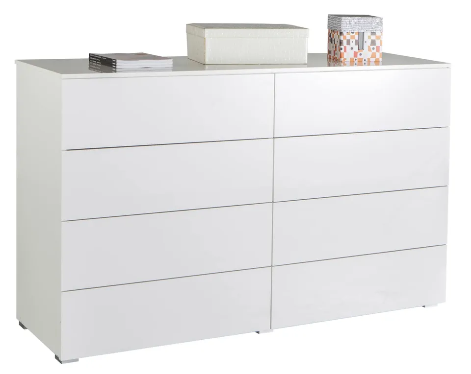 Composad Privilegio cassettiera bianco laccato 140x85x44 8 cassetti