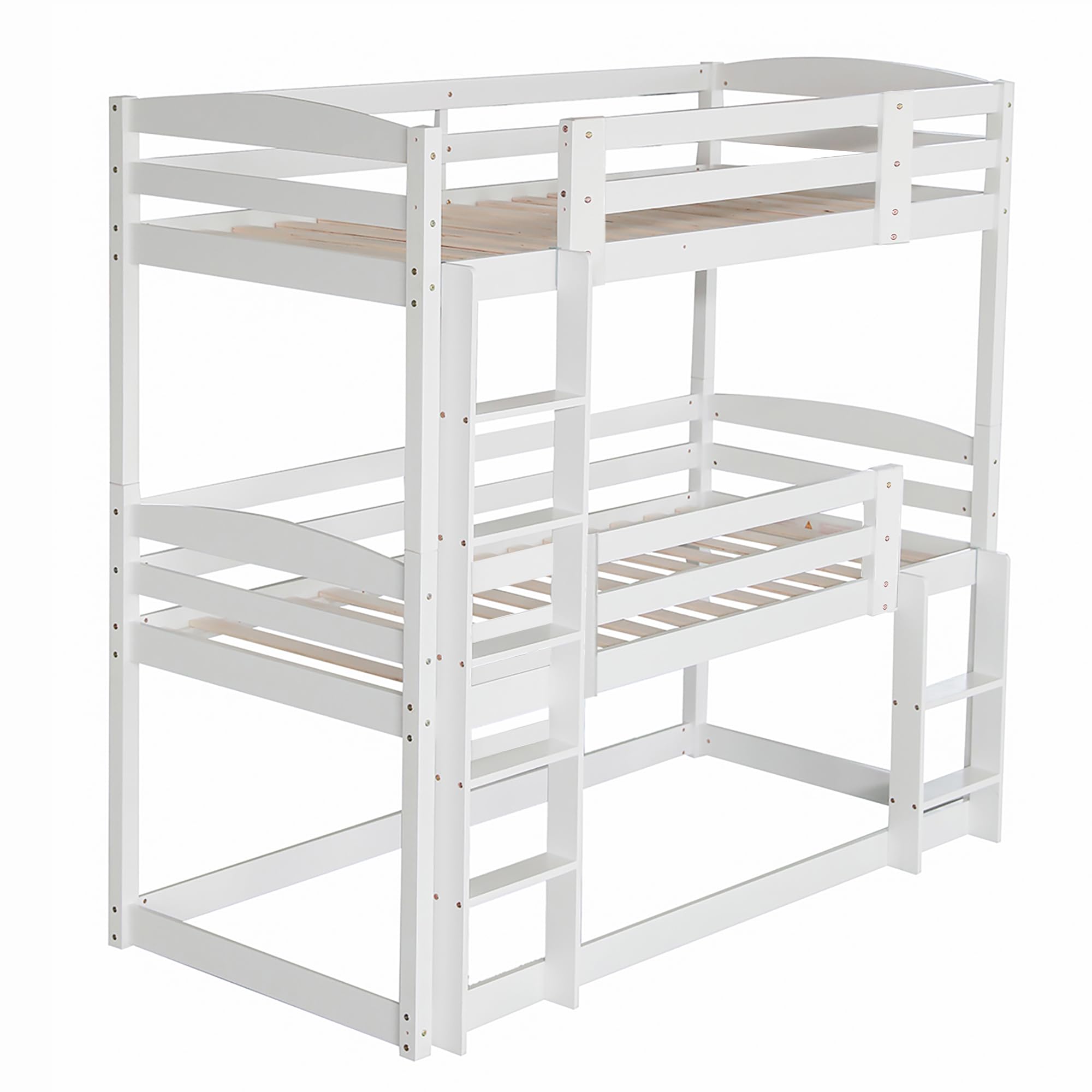 Dolamaní Letto a Castello Triplo 90x200 Bianco in Pino