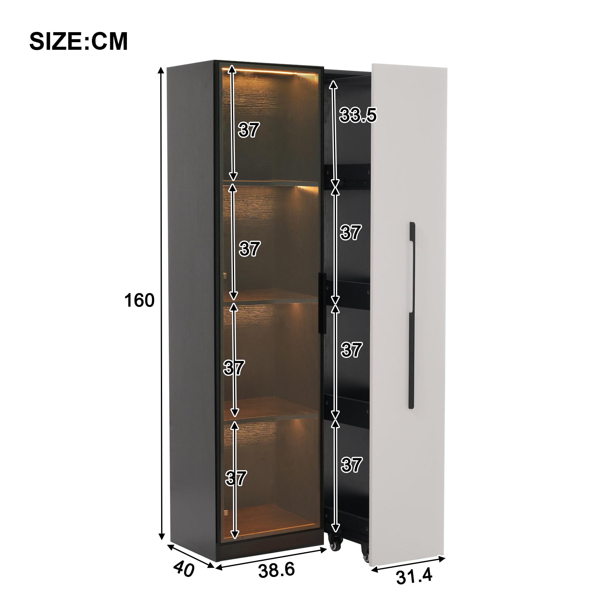 Dolamaní Vetrinetta 70x40x160 cm vetro con LED