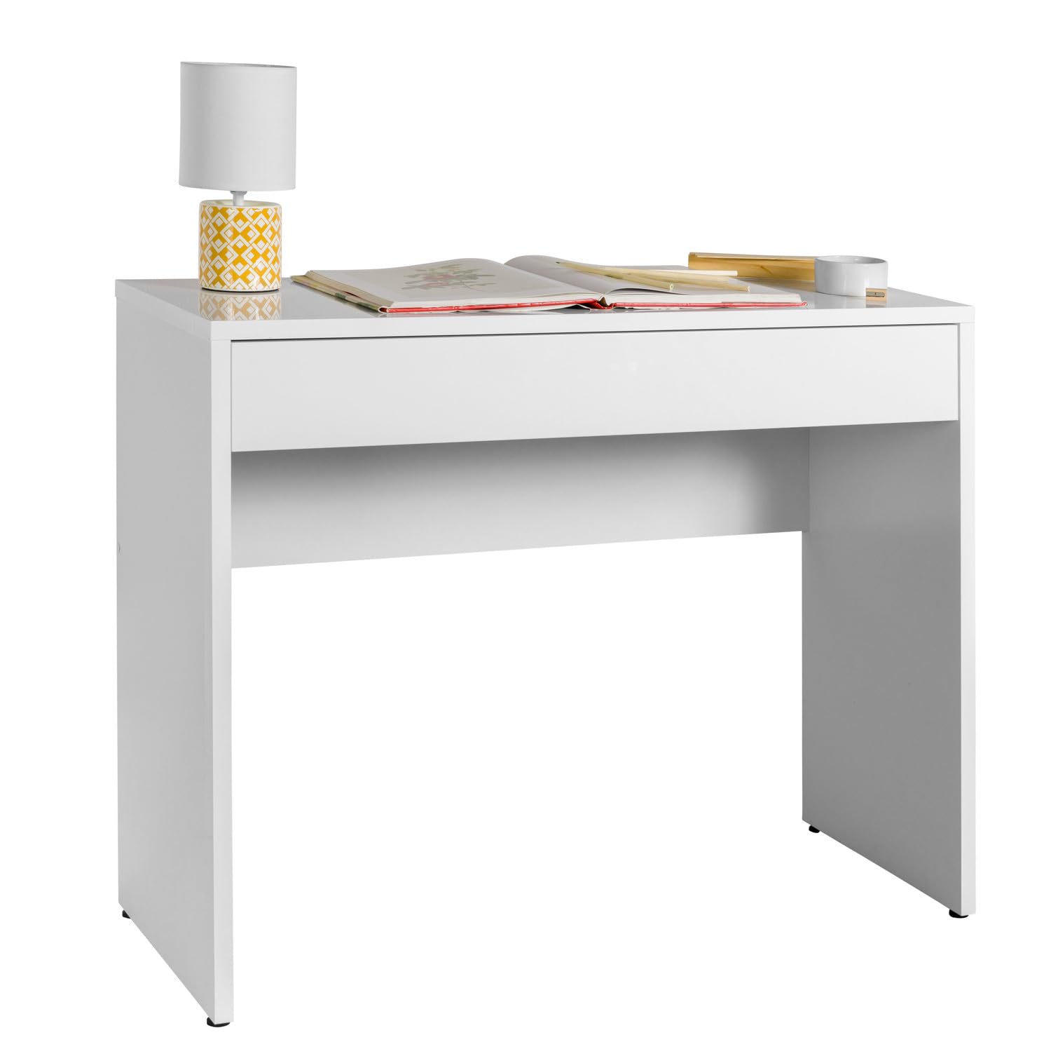 Composad Espresso scrivania consolle 100 cm bianca 1 cassetto