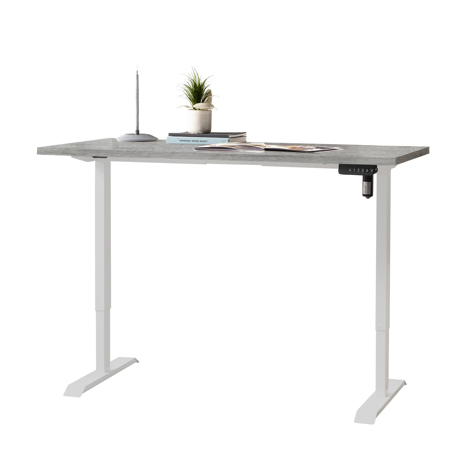Composad Energia scrivania elettrica 150x69 cemento bianco altezza regolabile