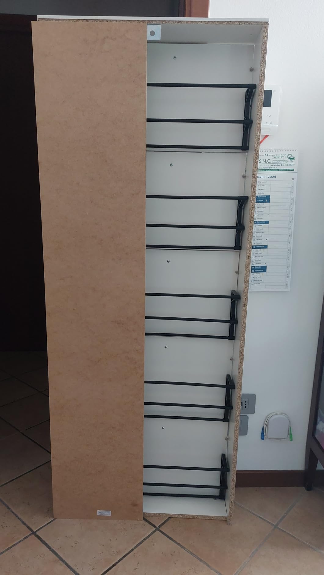 COMPOSAD Facile scarpiera 5 ribalte bianca 15 paia slim