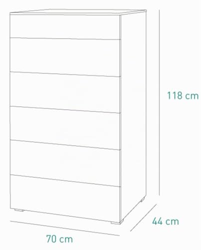 Composad Privilegio cassettiera 6 cassetti bianco
