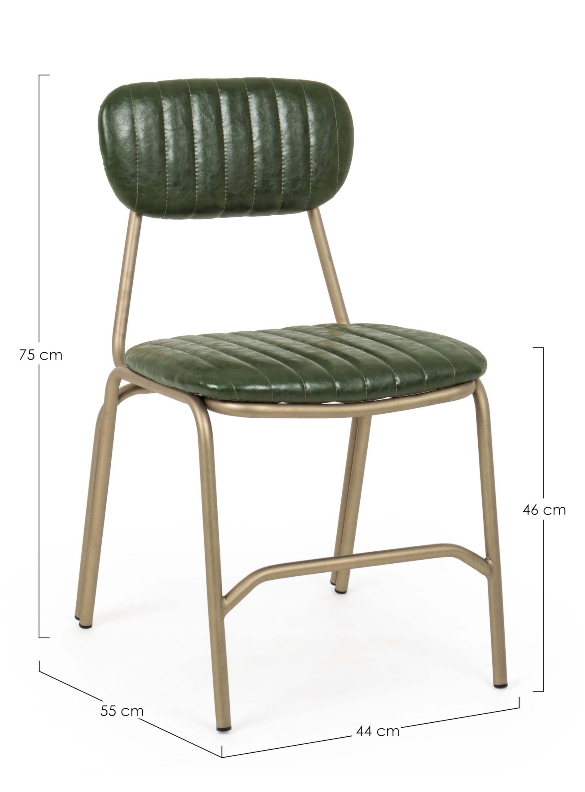 Iperbriko Addy sedia verde scuro acciaio