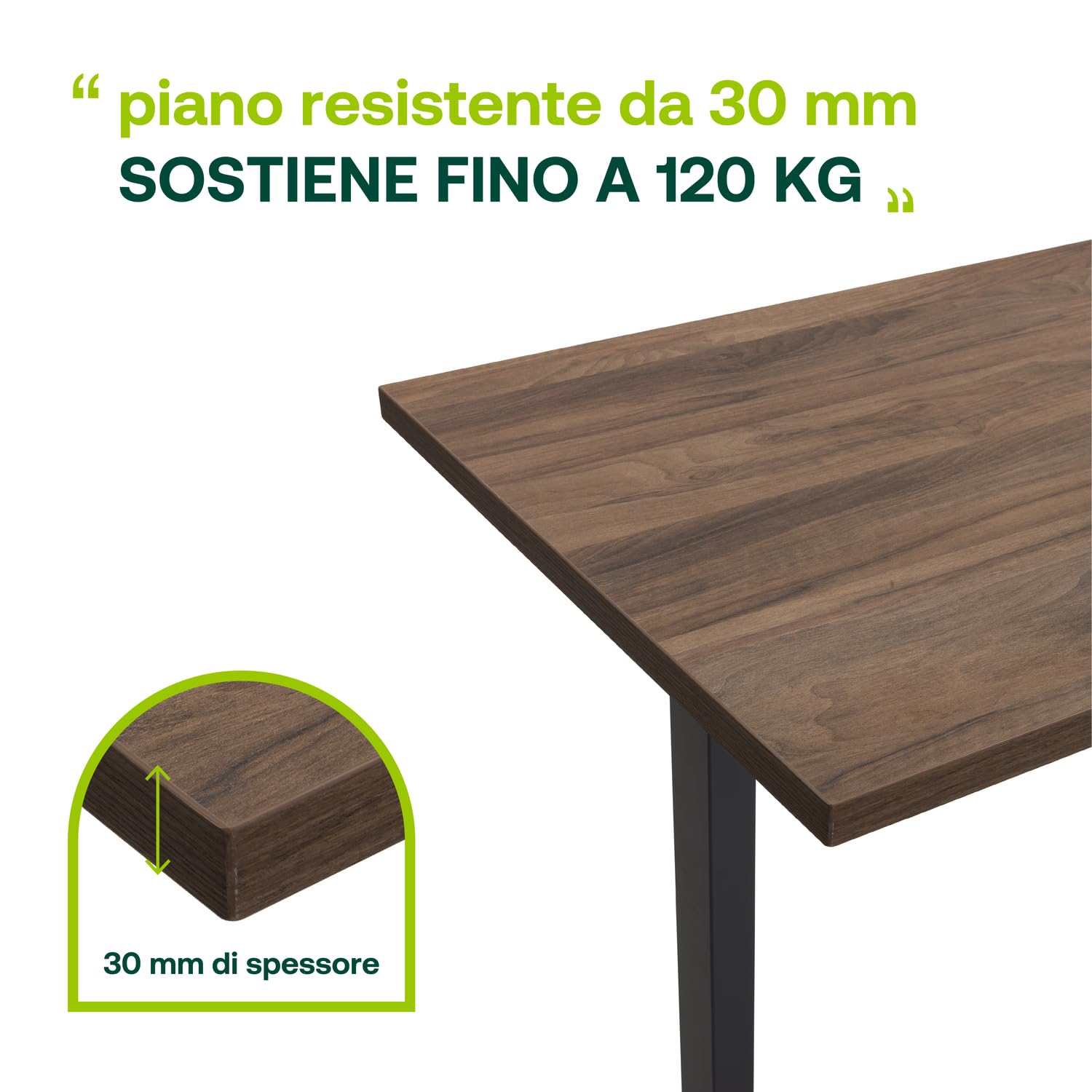 Composad Energia Scrivania Regolabile 150 cm Noce Brera Elettrica