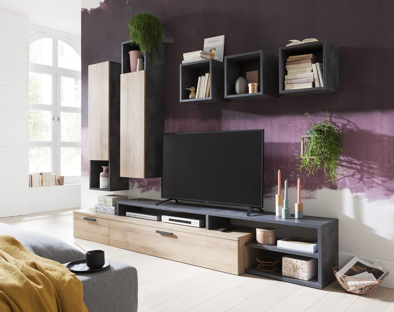 Composad Vittoria soggiorno completo rovere grigio 2 pensili
