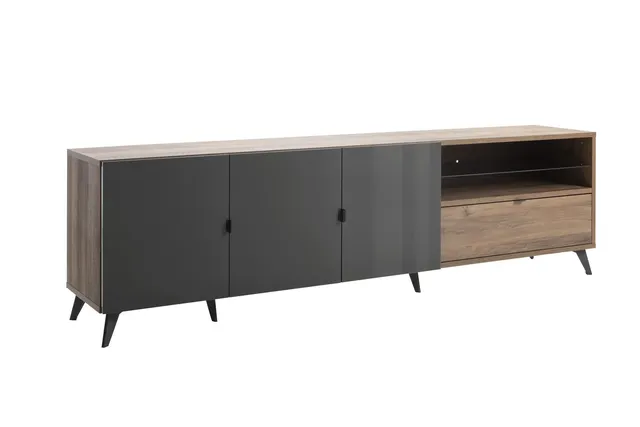 Composad Infinito mobile porta TV 3 ante noce e grigio