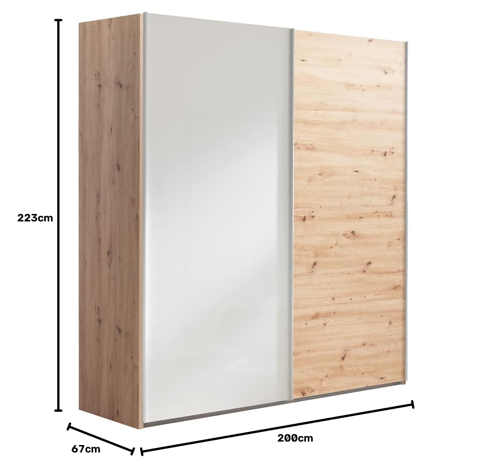 Composad Systema 200x223x67 armadio 2 ante scorrevoli rovere bianco