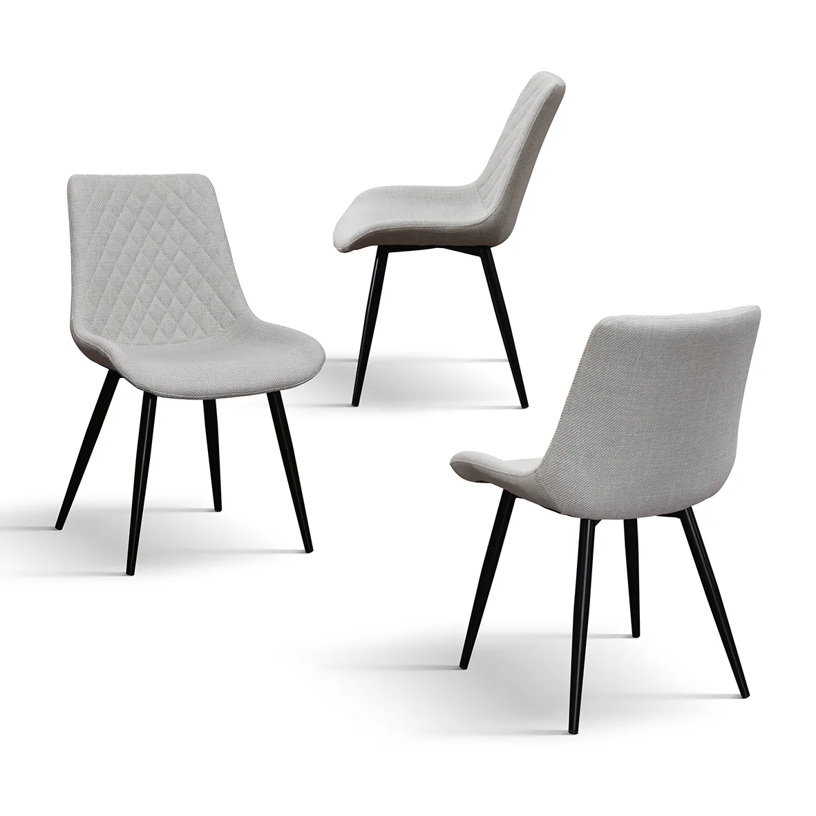Epocantica Morgana Sedia Imbottita Set 4 Grigio Trapuntata