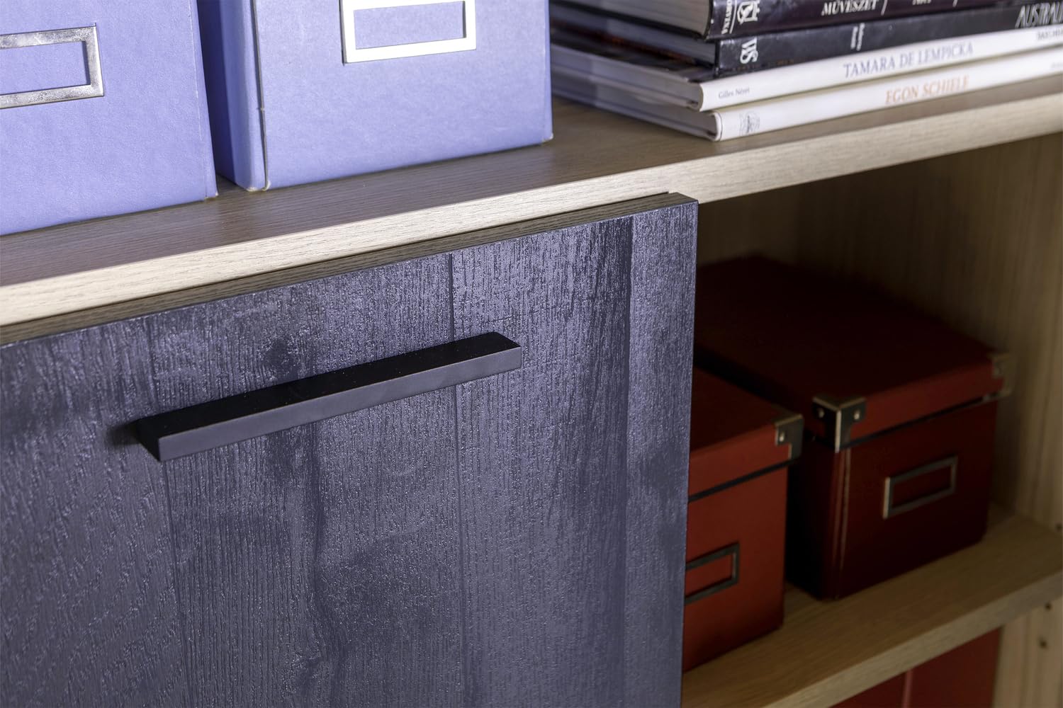 Composad Davinci Libreria 2 Ante 3 Vani Rovere Nero