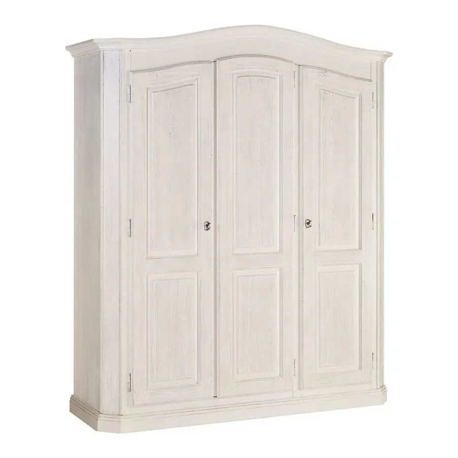 Epocantica Armadio 3 Porte Abete Laccato Bianco 181x217
