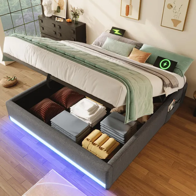 Dolamaní Letto contenitore 140x200 grigio senza testiera