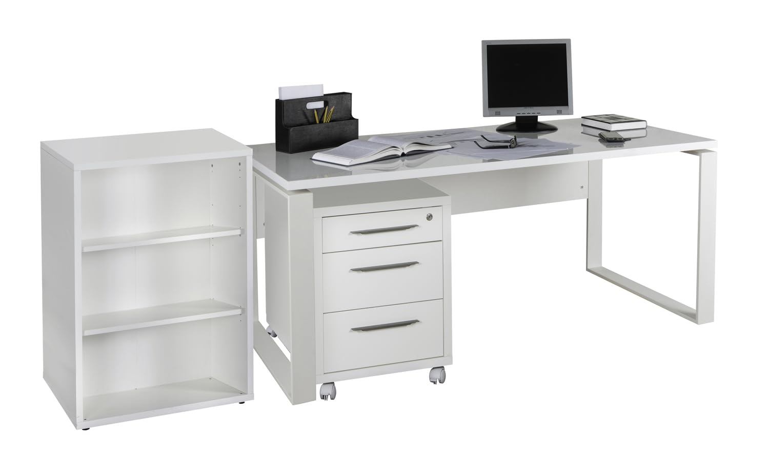 Composad Disegno set ufficio 3 pezzi scrivania 170 bianco
