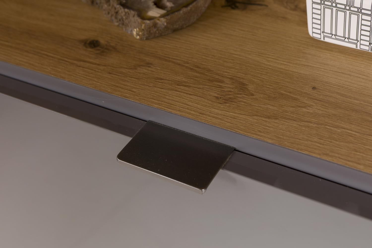 Composad Cornice mobile colonna 2 ante 2 vani rovere grigio