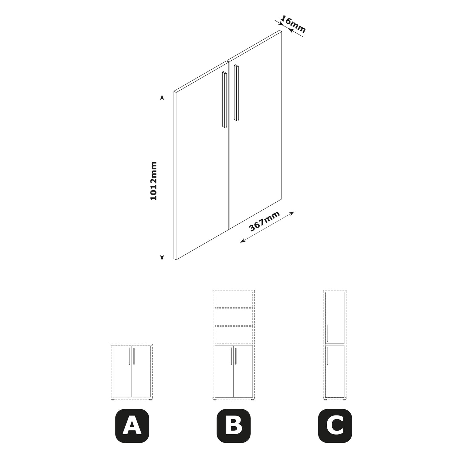 Composad Rilega coppia ante libreria bianco laccato