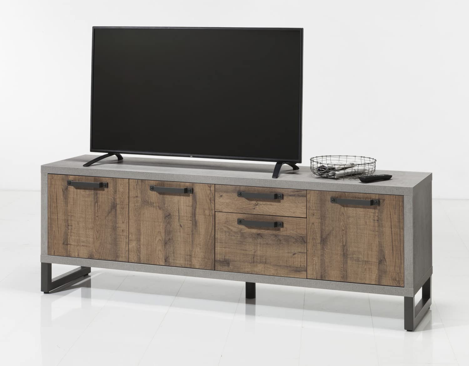 Composad LaFabrica Mobile Porta TV 2 Cassetti 3 Ante Rovere Cemento