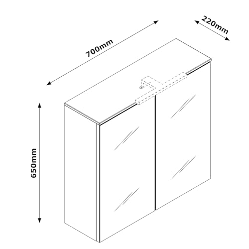 Composad Promessa Specchiera Bagno LED 2 Ante Specchio