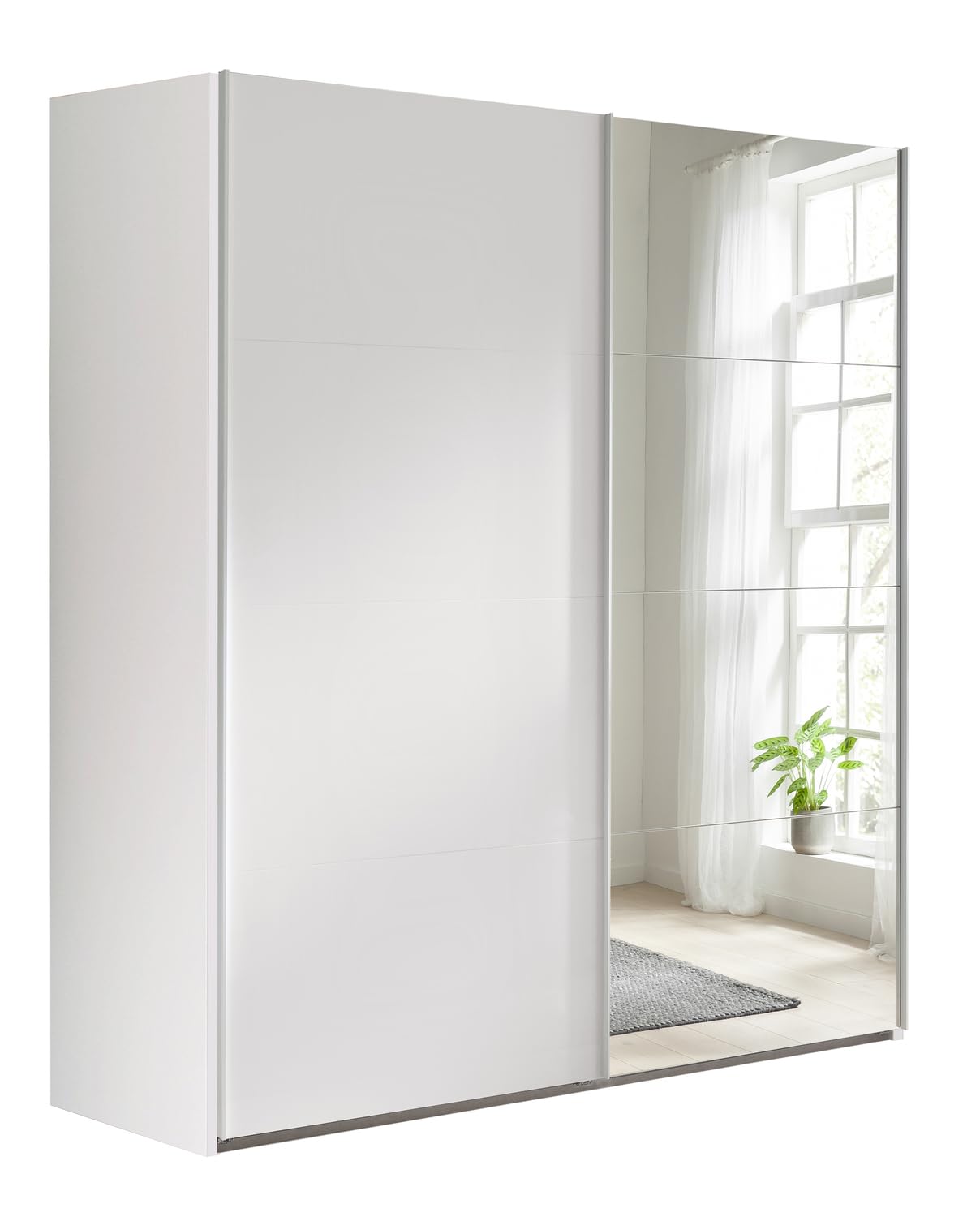 Composad Systema Armadio 2 Ante Scorrevoli 200 cm Bianco Specchio
