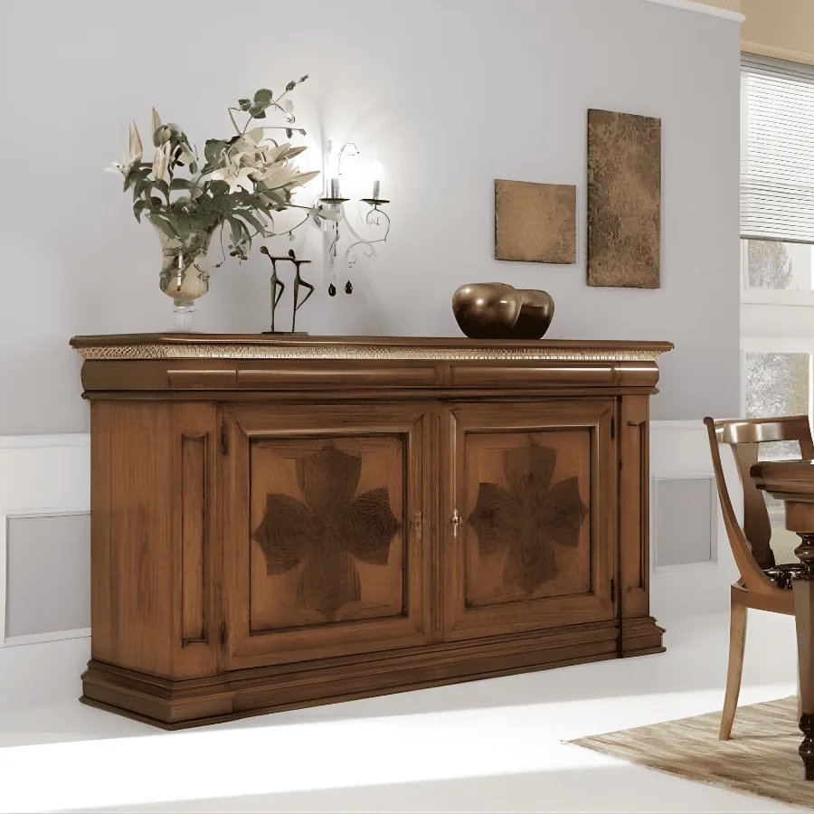 Epocantica Quadrifoglio credenza intarsio 211 cm legno