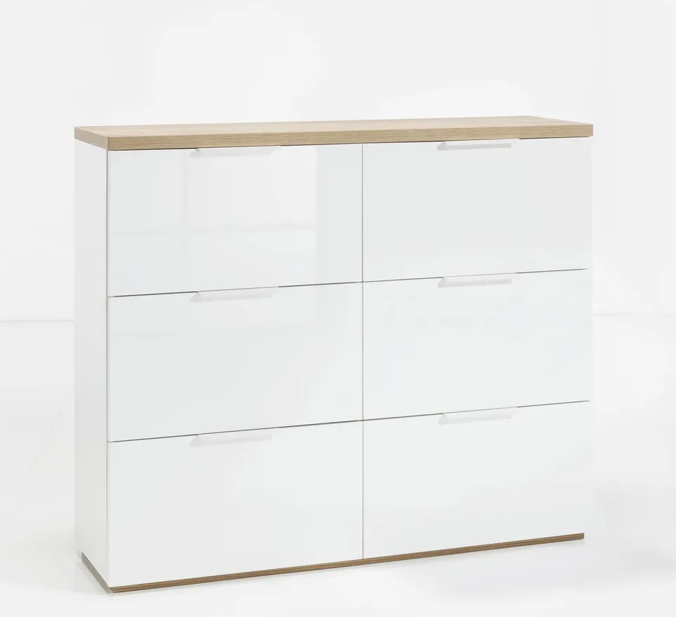 Composad Mundi 6 ribalte scarpiera rovere bianco 120 cm