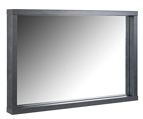 Composad Segno specchio con cornice legno grigio tadao