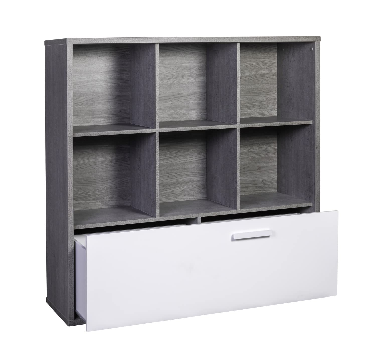 Composad Mipiace libreria 6 vani cassettone cemento bianco